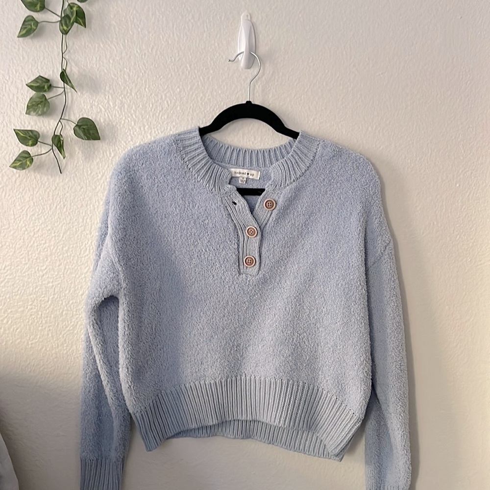 Baby Blue Fuzzy Cardigan